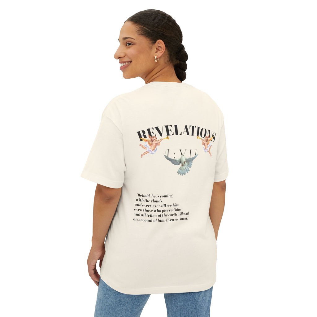 100% Cotton SAVEDBYSALVATION Unisex Oversized Boxy Tee with Inspirational Text, Casual T-Shirt, Graphic Tee, Comfortable Urban Wear,