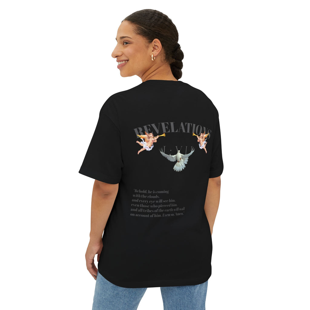 100% Cotton SAVEDBYSALVATION Unisex Oversized Boxy Tee with Inspirational Text, Casual T-Shirt, Graphic Tee, Comfortable Urban Wear,