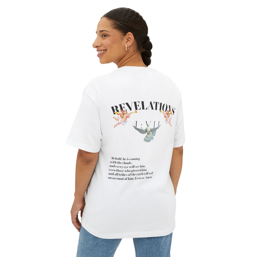 100% Cotton SAVEDBYSALVATION Unisex Oversized Boxy Tee with Inspirational Text, Casual T-Shirt, Graphic Tee, Comfortable Urban Wear,